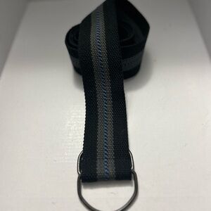 Men’s Canvas Black with Gray and blue stripe
D Ring

47”
